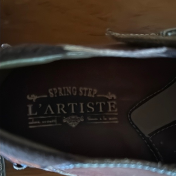 Spring step sherbet Brown and Navy Leather Loafers with Slip-On Design - Picture 2 of 5